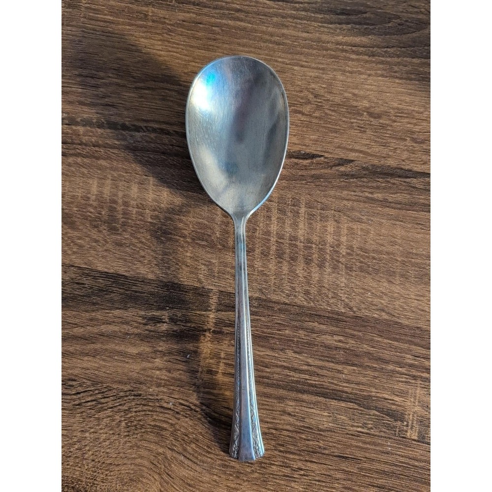 Gracious Serving Spoon Silverplate Rogers Deluxe Plate Silverware 9"